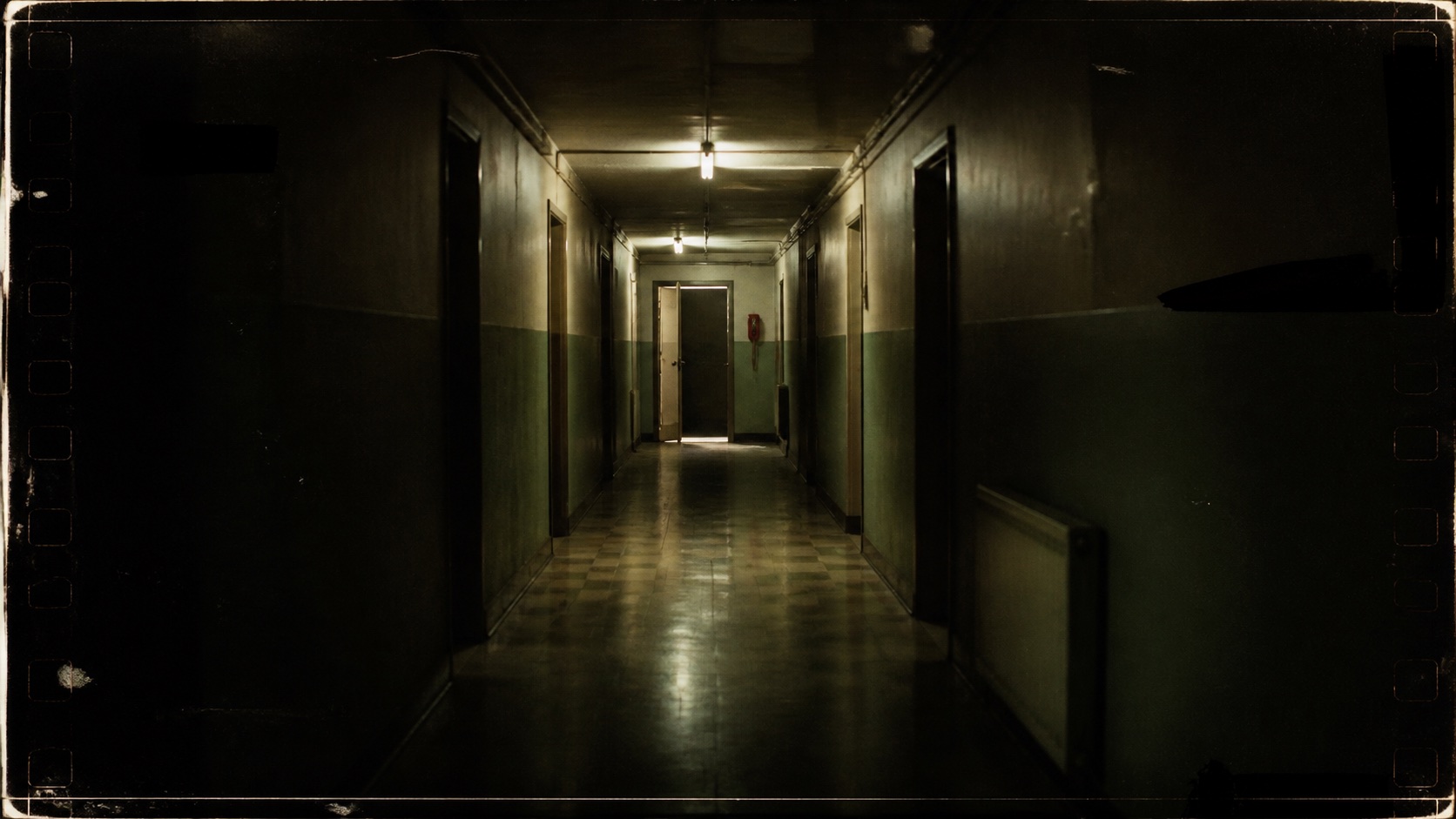 An empty corridor from Silent Scream